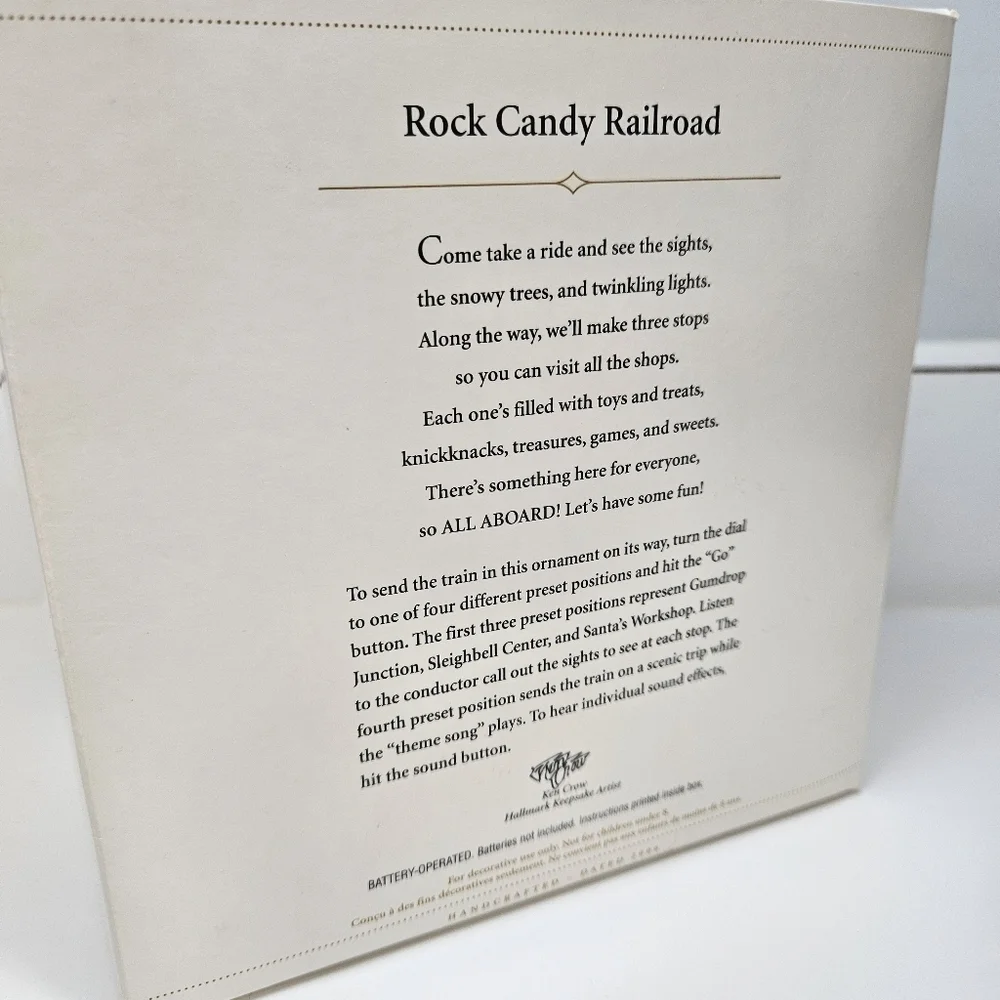 Hallmark Keepsake Magic Motion Rock Candy Railroad Ornament Lights Sound 2006